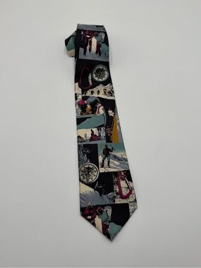 VTG 90's Structure ItalianSilk USA RockClimbing Mountaineering Mount Everest Tie